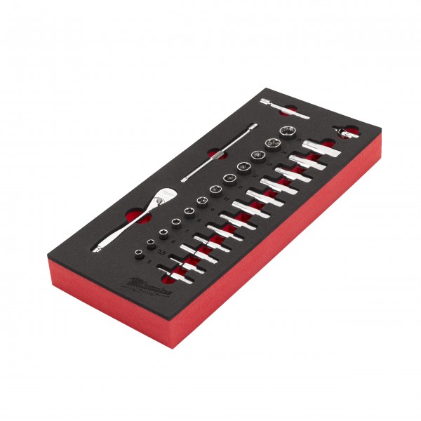 Set inserție spumă 1/4″ antrenor cu clichet și chei tubulare