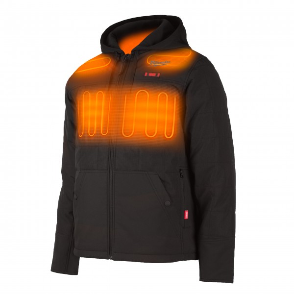 Jachetă puffer neagră încălzită M12™