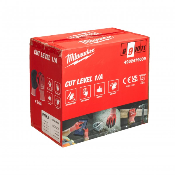 BULK CUT A GLOVES - 9/L - 144PC